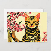 Bengale kat op tafel briefkaart (Voorkant / Achterkant)