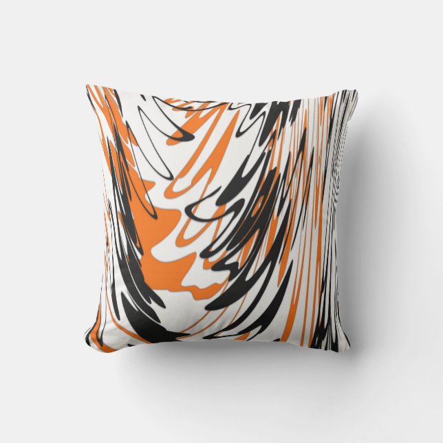 Bengale kleuren, vierkant Oranje en zwart Buitenkussen (Voorkant)