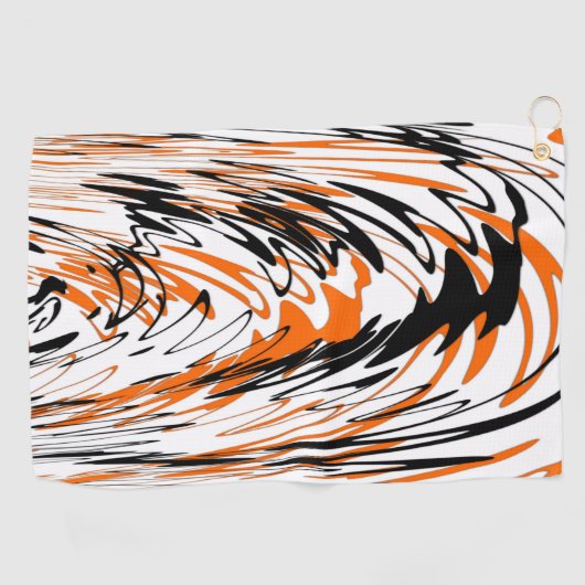 Bengale kleuren, vierkant Oranje en zwart Golfhanddoek (Horizontaal)