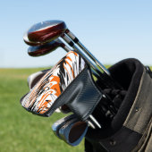 Bengale kleuren, vierkant Oranje en zwart Golfheadcover (Insitu)