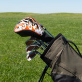 Bengale kleuren, vierkant Oranje en zwart Golfheadcover (Insitu)