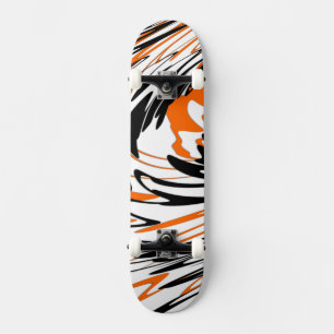 Bengale kleuren, vierkant Oranje en zwart Skateboard