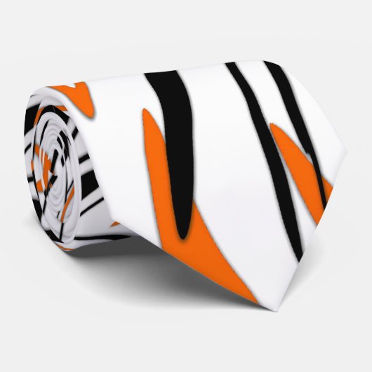 Bengale kleuren, vierkant Oranje en zwart Stropdas (Opgerold)