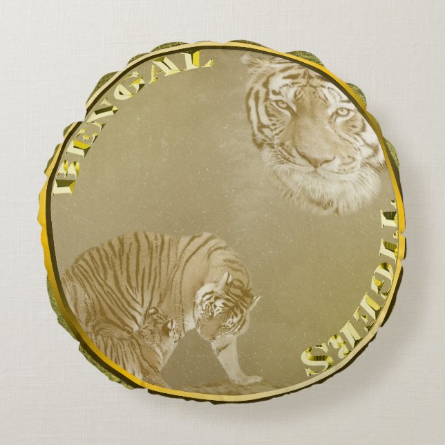 Bengale Tigers Gold Coin, Coussin Rond (Devant)