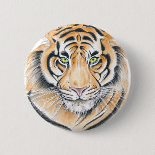 Bengale tijger Waterverf Ink art Ronde Button 5,7 Cm