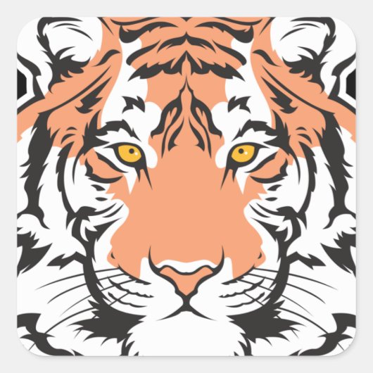 bengale tijgerkop vierkante sticker (Voorkant)