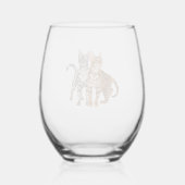 Bengalen Kat Buddies Rosette en Sneeuw Bengalen Ka Wijnglas Zonder Voet (Achterkant)