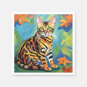 Bengalen kat fauvisme schilderij kunst servet