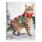 Bengalen Kat in Sneeuw Kerstmis Notitieboek (Voorkant)