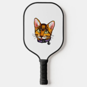 Bengalen kat Katten Kat Cartoon Gezicht Liefde lie Pickleball Paddle