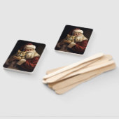 Bengalen Kat met Sinterklaas Feestelijke Kerstmis Handwaaier (Niet-gemonteerd)