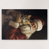 Bengalen Kat met Sinterklaas Feestelijke Kerstmis Legpuzzel (Horizontaal)