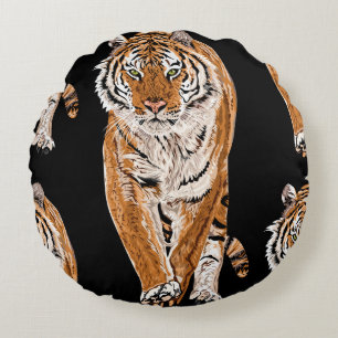 Bengalen tijger schets: dierenprint rond kussen