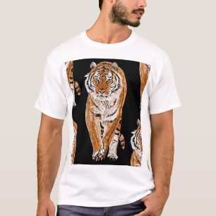 Bengalen tijger schets: dierenprint t-shirt