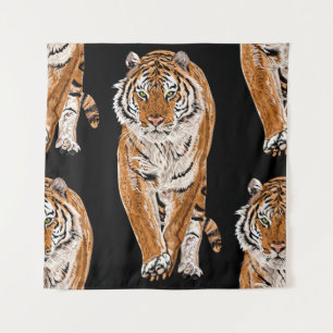 Bengalen tijger schets: dierenprint wandkleed