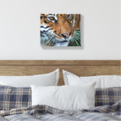 Bengalige tijger maakt Afrika dicht Canvas Afdruk (Insitu (Slaapkamer))