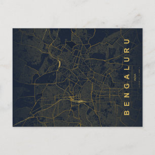 Bengaluru India Stadkaart Minimalistisch Ontwerp Briefkaart
