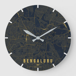 Bengaluru India Stadsplattegrond Minimalistisch On Grote Klok