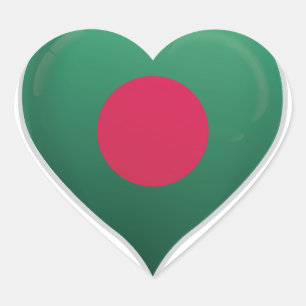 Bengladesh love flag orgueil autocollant coeur