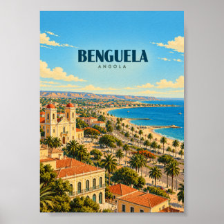 Benguela Angola Vintage Reis Kunst Poster