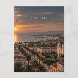 Benguela Cinematic Monochrome Stads Kunst Briefkaart
