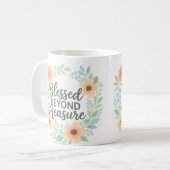 Béni au-delà de la mesure 15 Oz café Mug (Devant gauche)