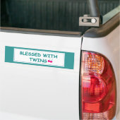 Béni avec Twins Deux Coeurs Bumper Sticker (Sur camion)