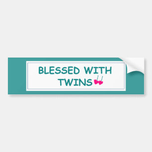 Béni avec Twins Deux Coeurs Bumper Sticker