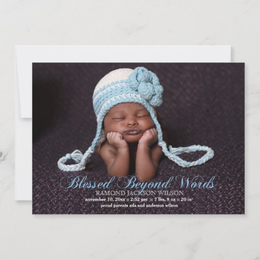 Béni Avec Un Garçon Photo Faire-part de naissance (Devant)