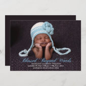 Béni Avec Un Garçon Photo Faire-part de naissance (Devant / Derrière)