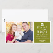 Béni et si très Merci Carte photo de Thanksgiving (Devant / Derrière)