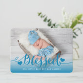 Béni | Faire-part de naissance Bébé bleu (Debout devant)