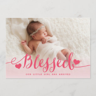 Béni Faire-part de naissance photo Pink Baby Gir
