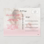 Béni | Faire-part de naissance rose Valentine (Dos)