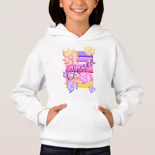 Béni Filles Sweat - shirt à capuche blanc (Devant)