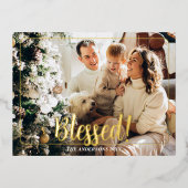 Béni, Nom Photo Gold Foil Carte de poste de vacanc (Recto)