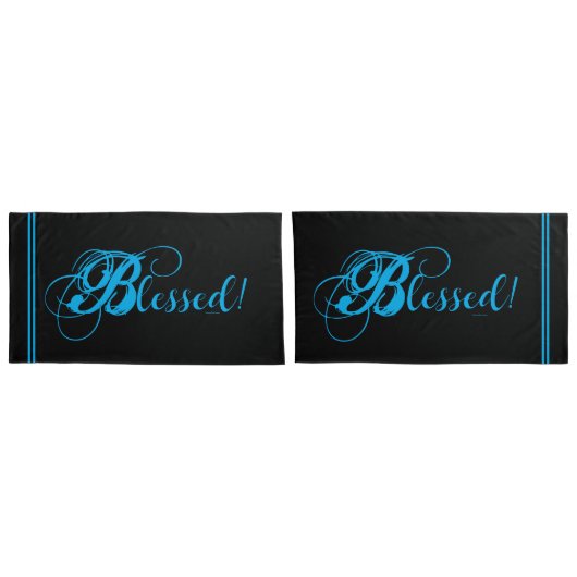 Béni ! Parure de taie d'oreiller {Noir/Bleu) (Dos-Set)