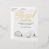 "Béni" Photo Véritable Faire-part de naissance à h (Recto/Verso)