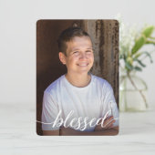 Béni premier sainte communion garçon Photo Merci (Debout devant)