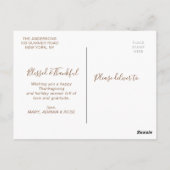 BÉNI & RECONNAISSANT | Carte de remerciement de Th (Dos)