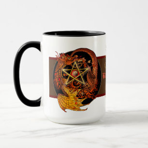 Béni Soit Art Nouveau Pentacle Dragon Mug