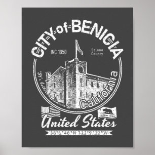 BENICIA CALIFORNIA - BENICIA ARSENAL CLOCKTOWER POSTER