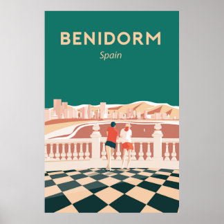 Benidorm Espana Benidorm spanje, reisposter Poster