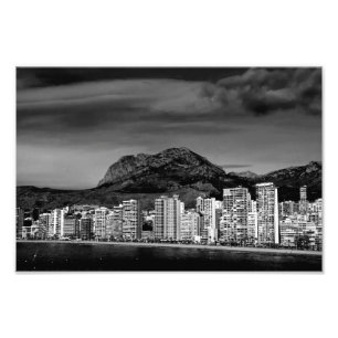 Benidorm Levante Beach Costa Blanca Spanje Foto Afdruk
