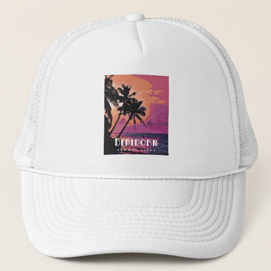 Benidorm Spain Summer Vibes Beach Trucker Pet (Voorkant)