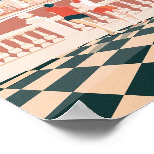 Benidorm spanje — poster van oud reizen (Hoek)