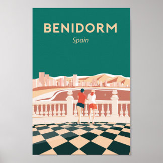 Benidorm spanje — poster van oud reizen