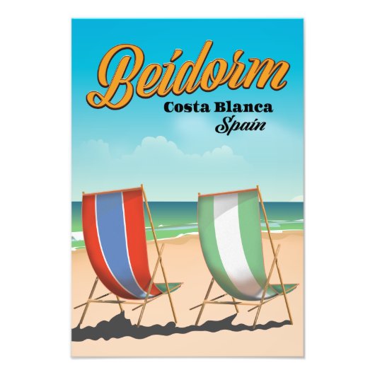 Benidorm strand reisposter foto afdruk (Voorkant)