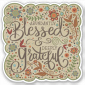 Bénie et Grateful amusant Folk Inspirivity Sticker (Devant)