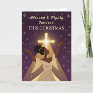 Bénie et hautement favorisée cette carte de Noël